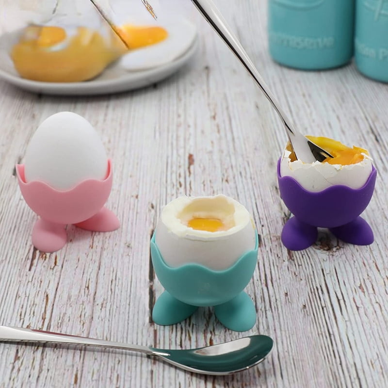 Blazing5 Pcs Silicone Egg Cup Colorful