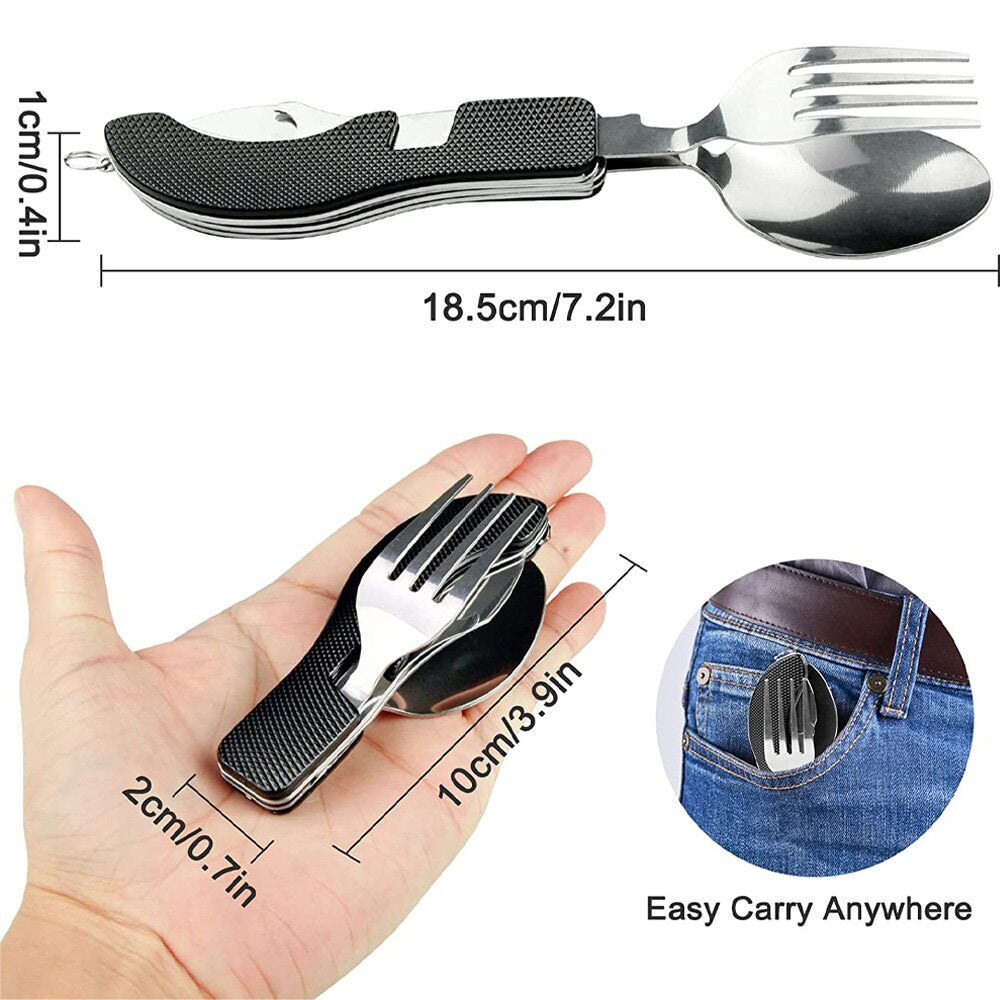 BlazingTableware Outdoor Folder Knife Fork Spoon